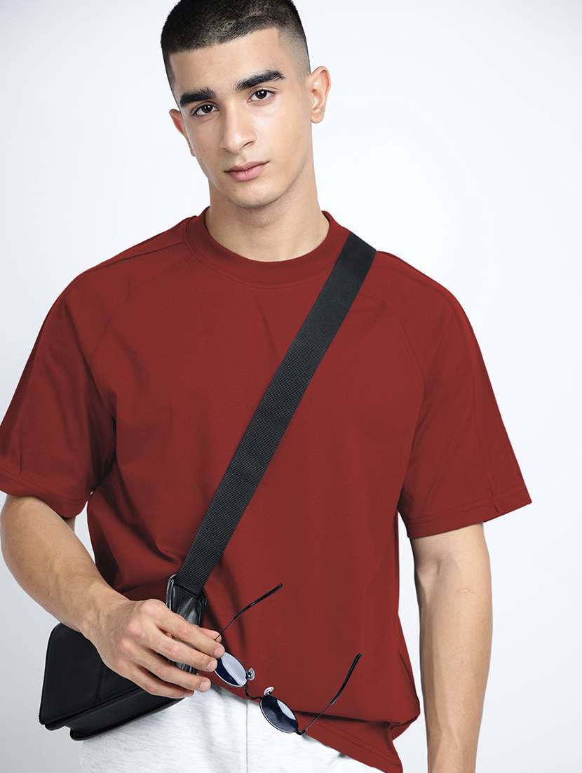 men solid short sleeve oversized t-shirt