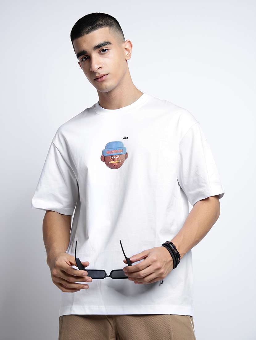 men printed short sleeve oversized t-shirt - 22038145 - Zoom Image - 0