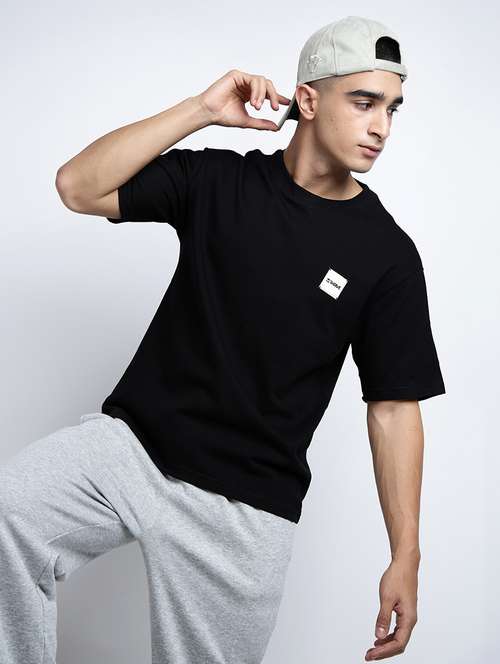 men solid short sleeve oversized t-shirt - 22038149 - Standard Image - 0