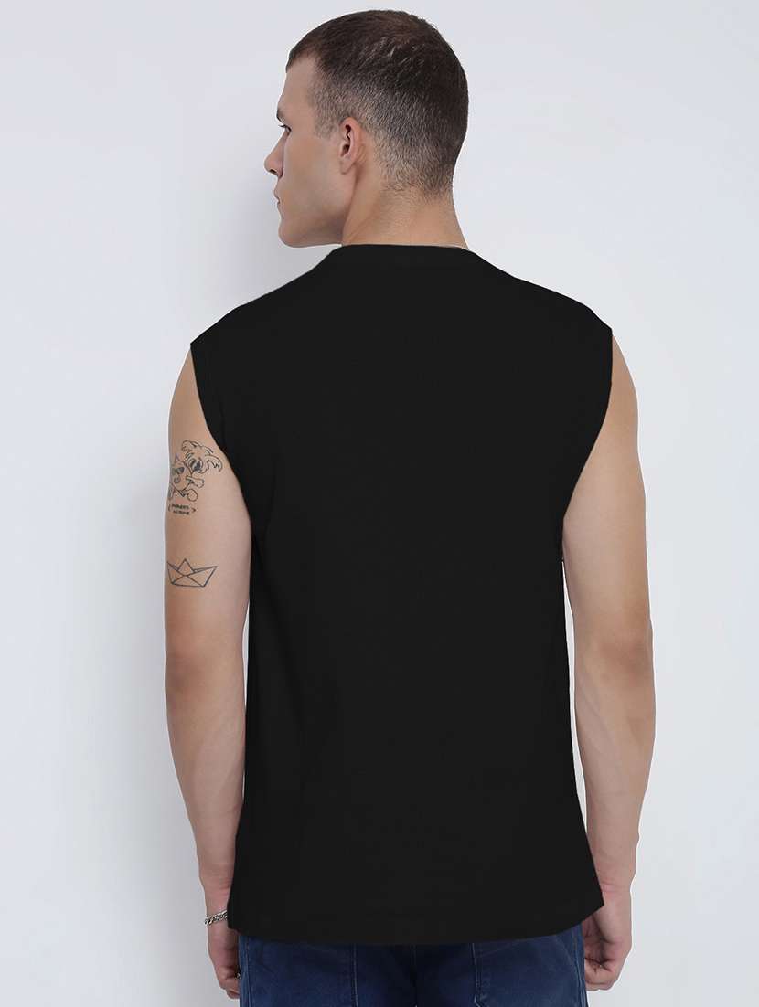 men solid sleeveless regular fit t-shirt - 22038153 -  Standard Image - 3