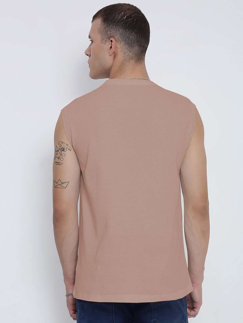 men solid sleeveless regular fit t-shirt - 22038159 -  Standard Image - 3