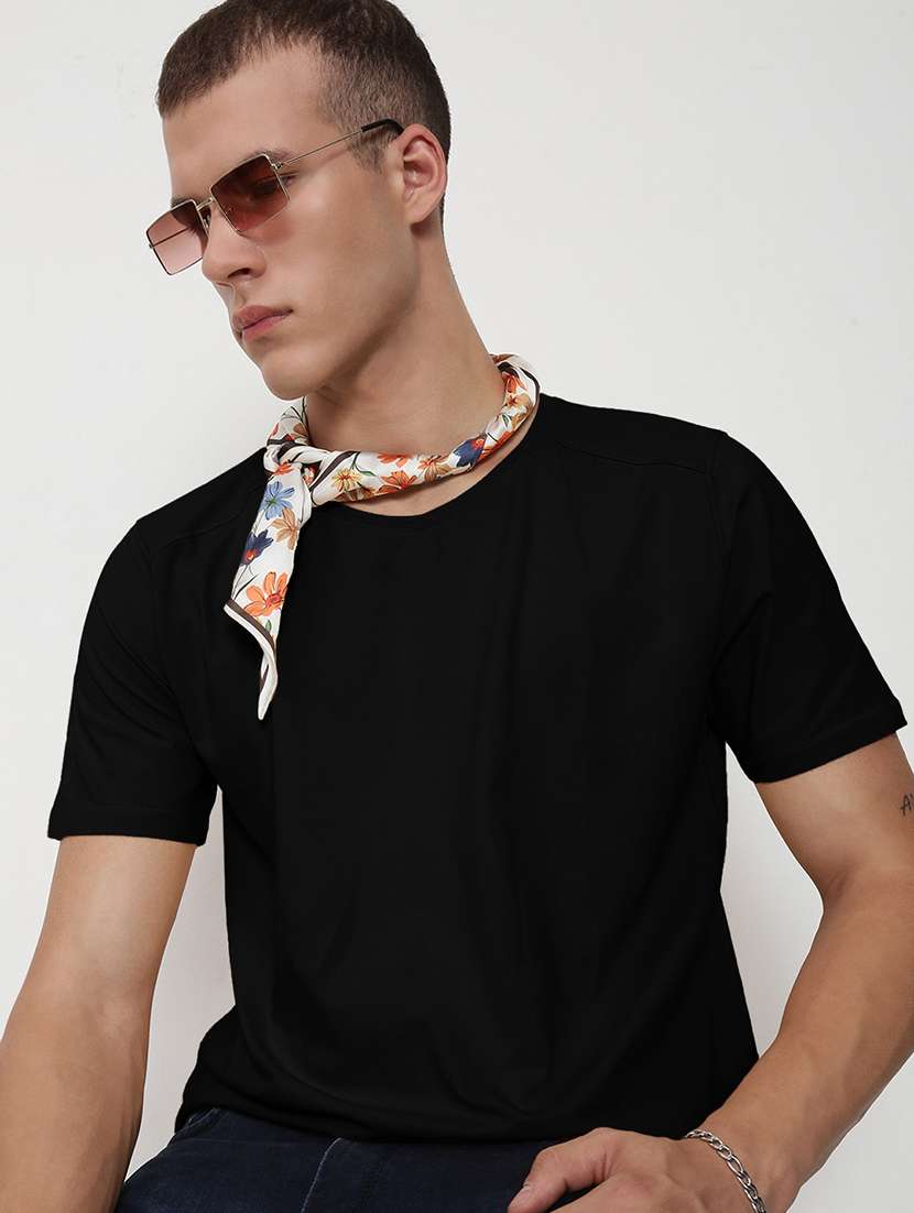 men solid short sleeve regular fit t-shirt