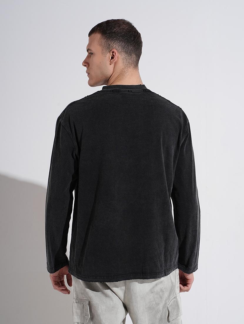 men printed long sleeve loose fit t-shirt - 22038166 - Standard Image - 3