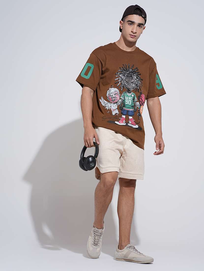men printed short sleeve oversized t-shirt - 22038173 -  Standard Image - 5