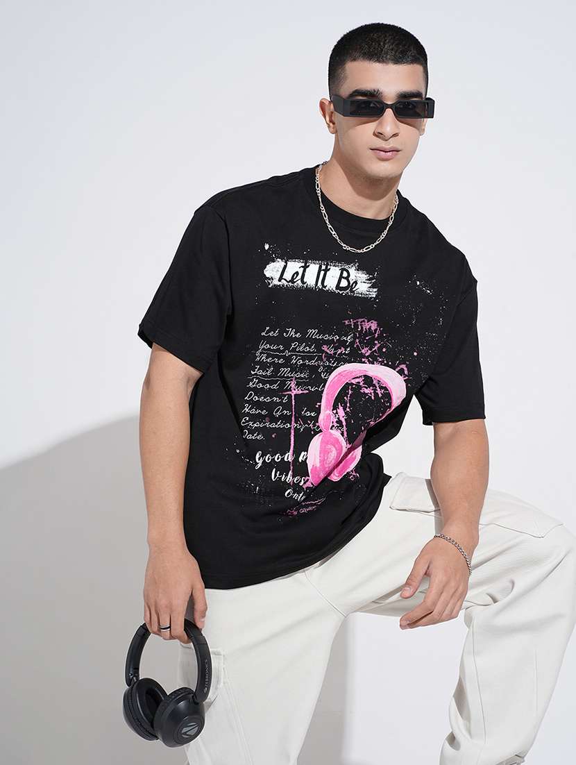men printed short sleeve oversized t-shirt