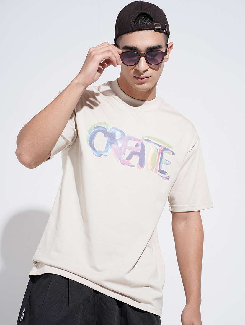 men printed short sleeve oversized t-shirt