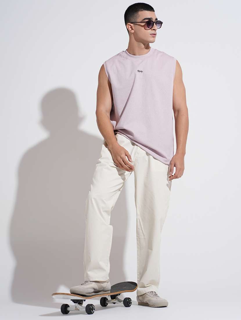 men printed sleeveless loose fit t-shirt - 22038195 - Standard Image - 3