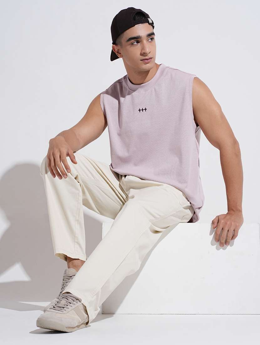 men printed sleeveless loose fit t-shirt - 22038195 - Standard Image - 5