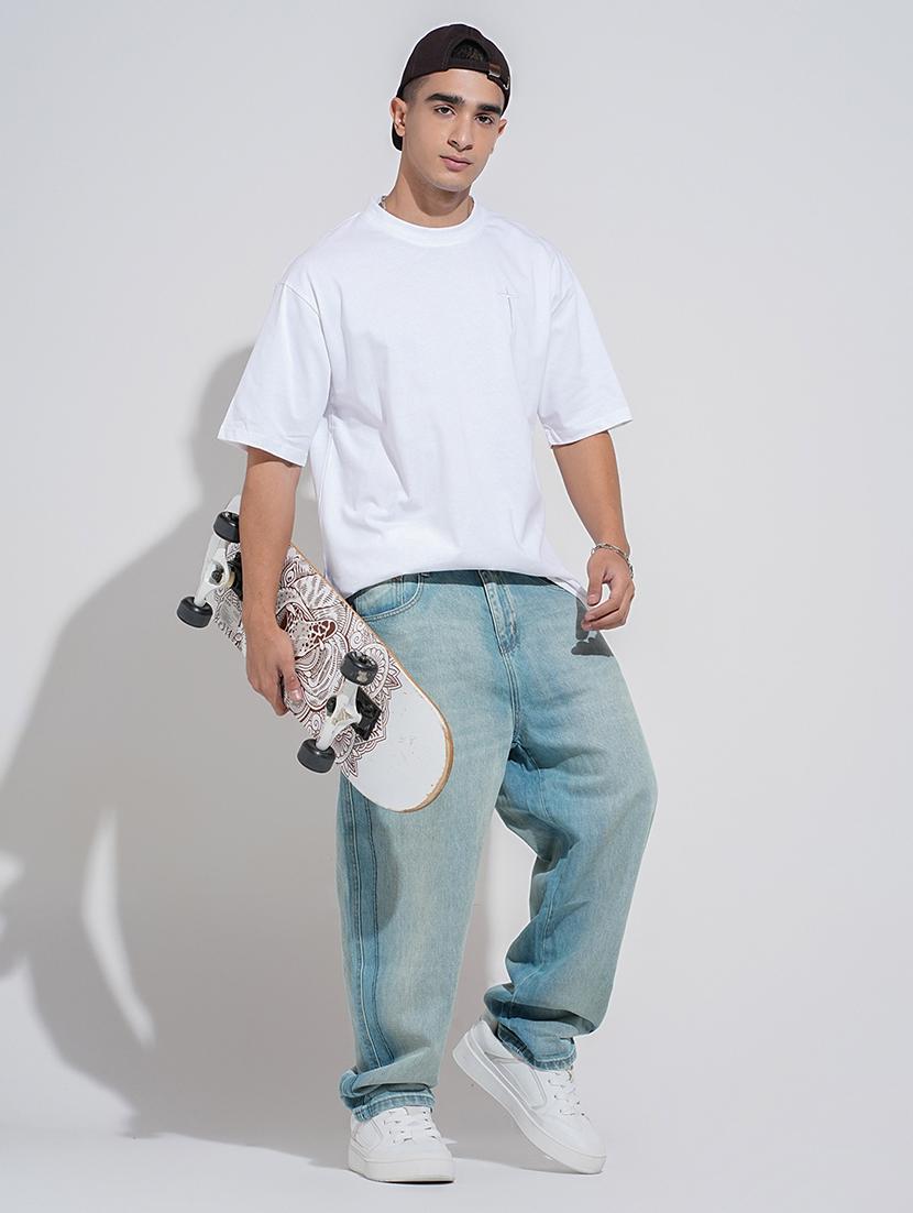 men solid short sleeve oversized t-shirt - 22038217 - Standard Image - 5