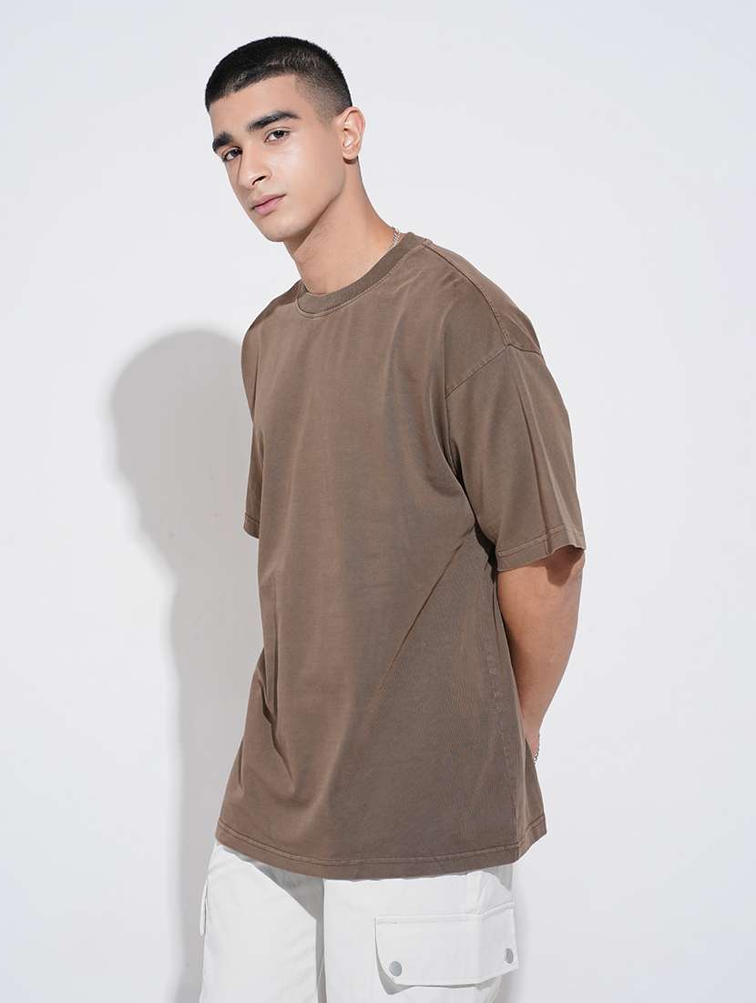 men solid short sleeve oversized t-shirt - 22038221 -  Standard Image - 3