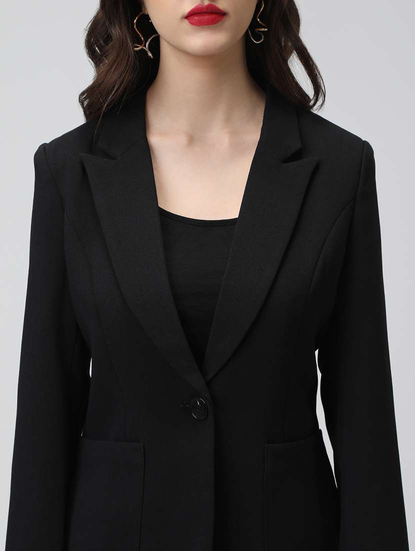 women solid long sleeve single breasted blazer - 22038241 -  Standard Image - 5