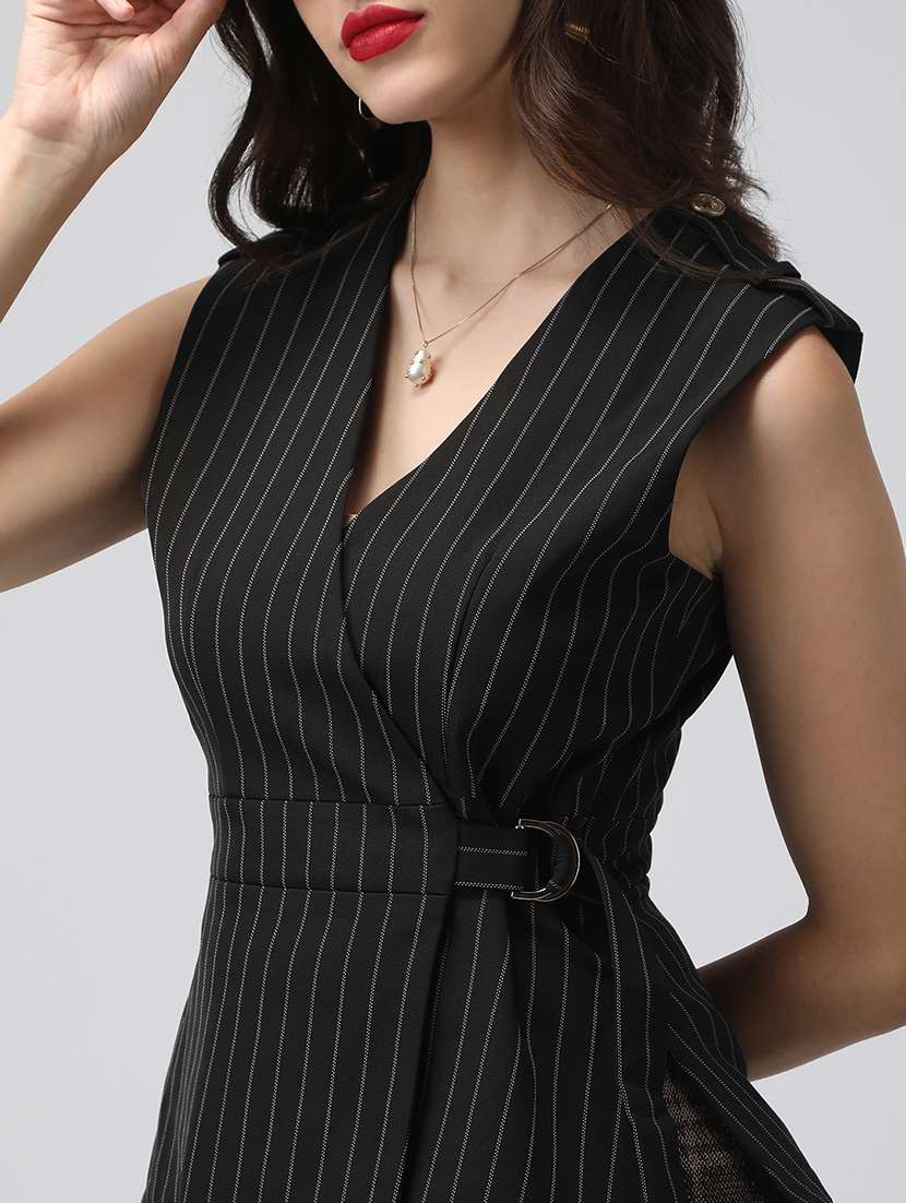 women black striped sleeveless wrap top - 22038242 -  Standard Image - 5