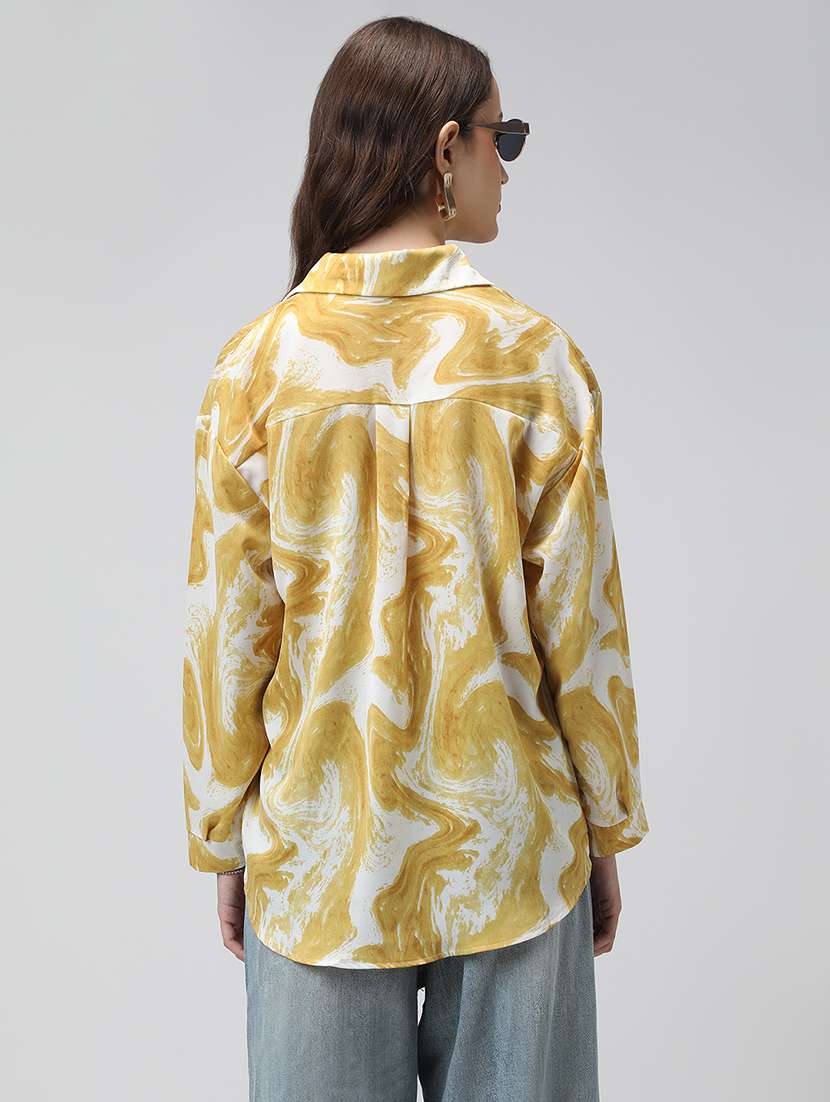 women printed collared long sleeve shirt - 22038256 -  Standard Image - 3