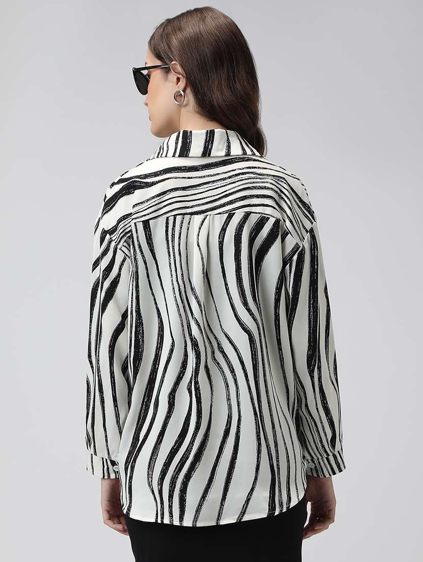 women animal print collared long sleeve shirt - 22038257 -  Standard Image - 3