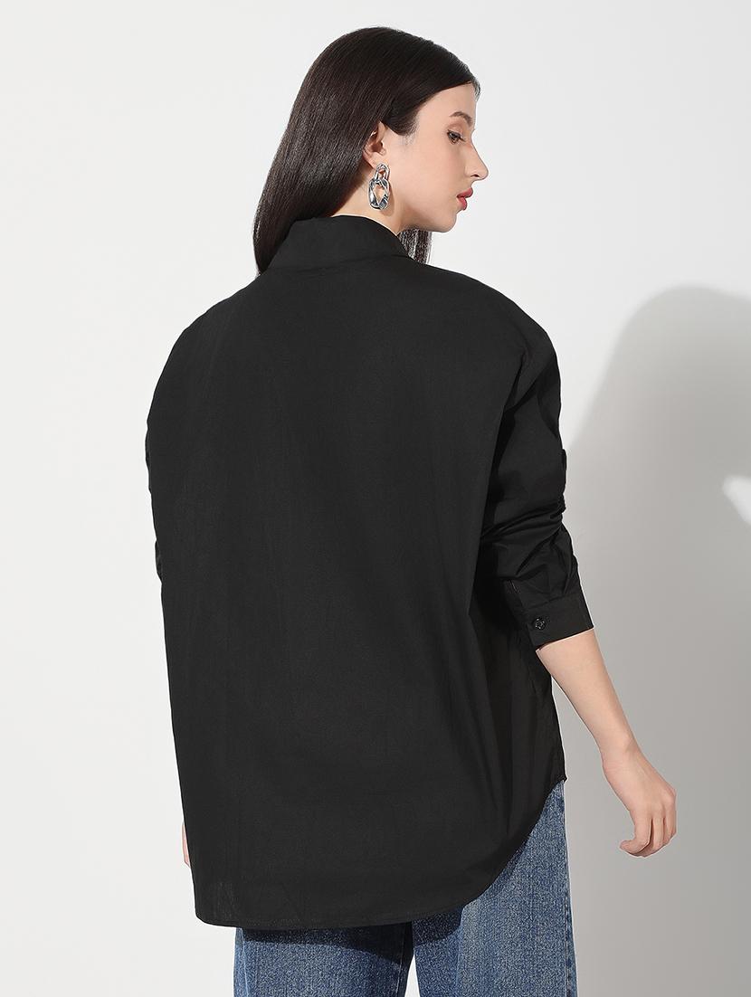 women sequined collared long sleeve shirt - 22038262 - Standard Image - 3