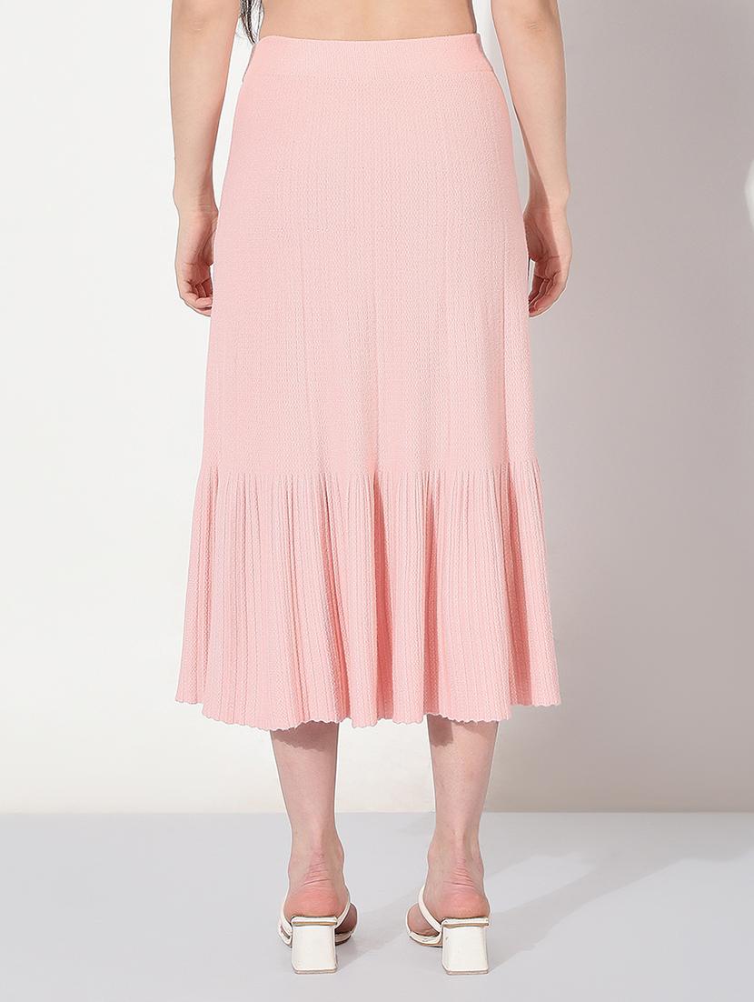 women solid high rise flared skirt - 22038267 - Standard Image - 3