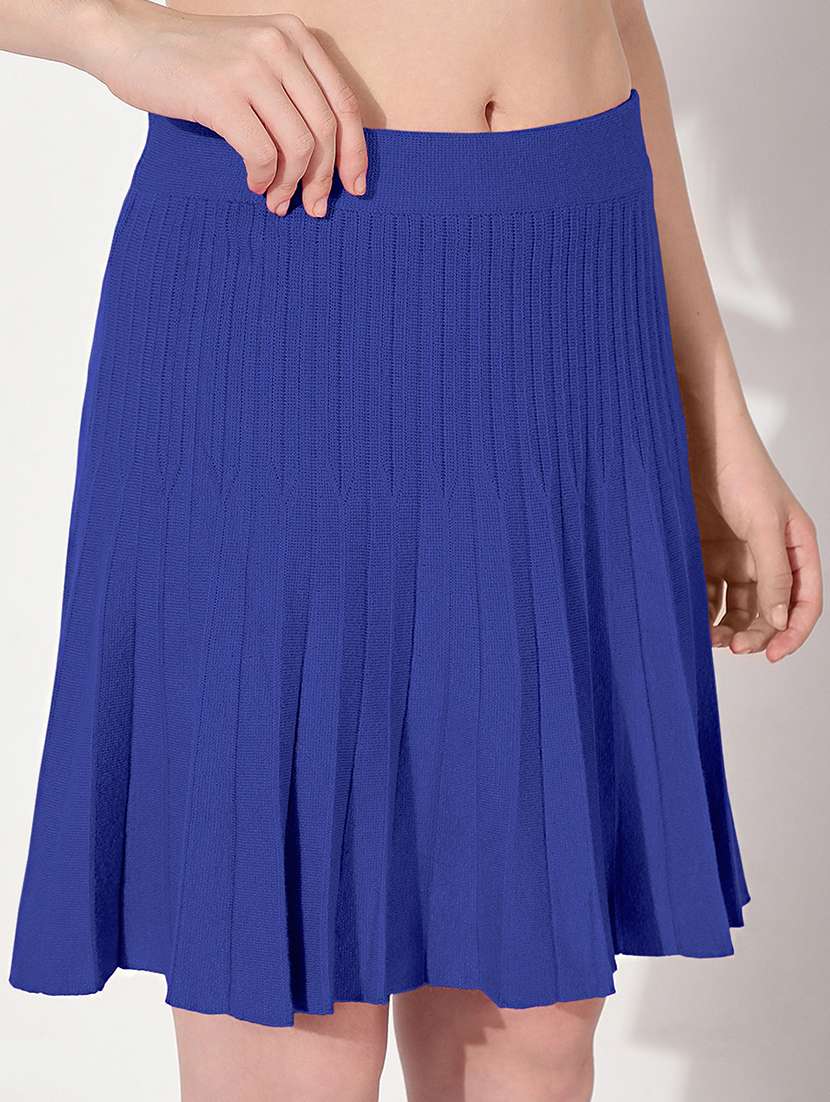 women solid high rise flared skirt - 22038269 -  Standard Image - 5