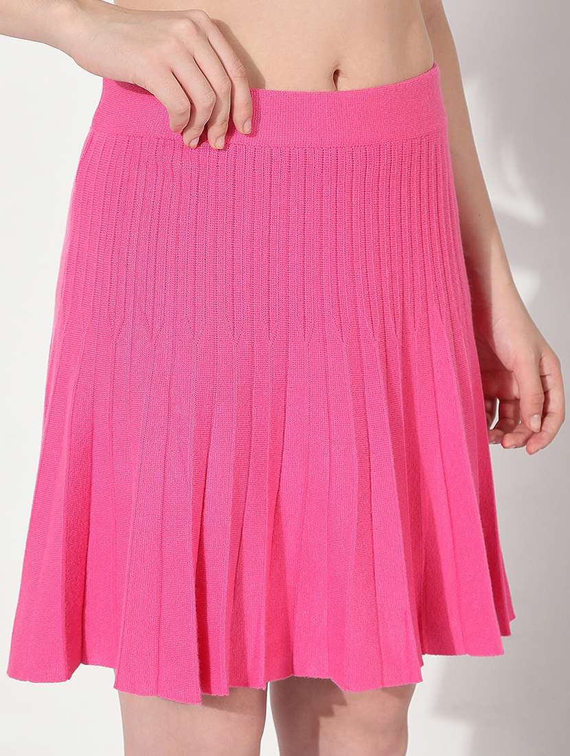 women solid high rise flared skirt - 22038270 - Standard Image - 5
