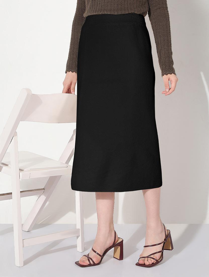 women solid high rise straight skirt - 22038274 - Zoom Image - 0