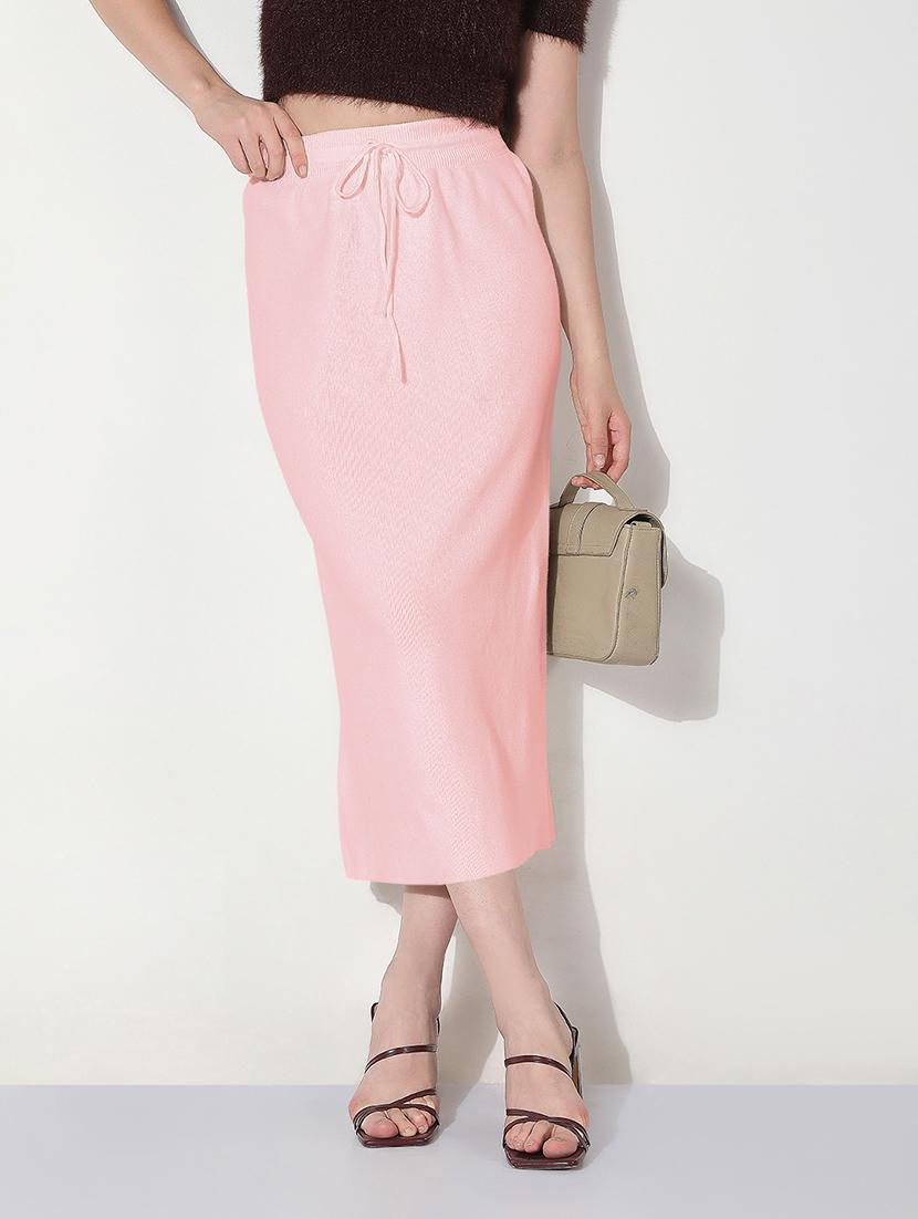 women pink solid straight skirt - 22038282 - Zoom Image - 0