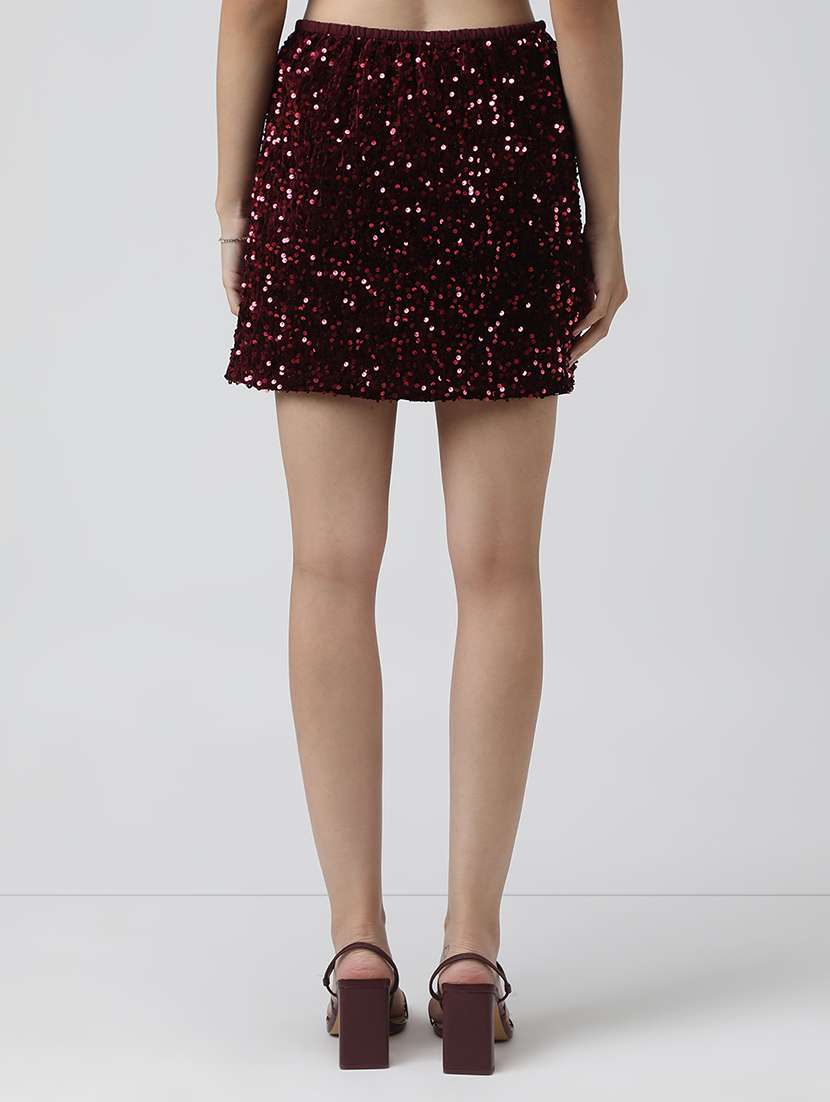 women sequined high rise straight skirt - 22038287 -  Standard Image - 3