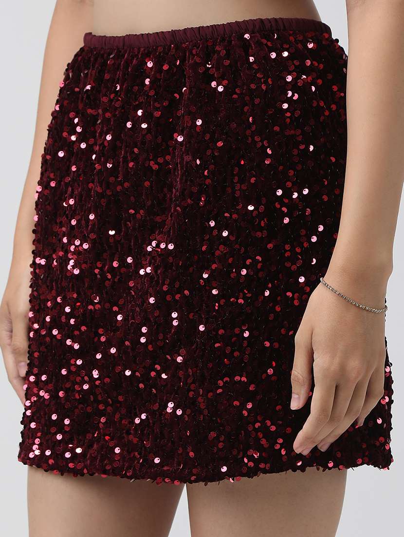 women sequined high rise straight skirt - 22038287 -  Standard Image - 5