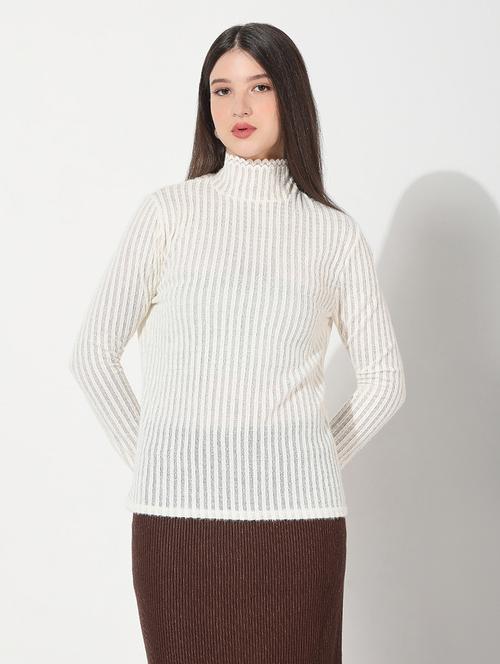 women white solid long sleeve pullover - 22038297 - Standard Image - 0