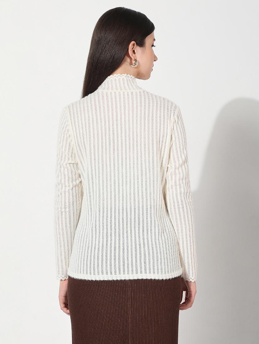 women white solid long sleeve pullover - 22038297 - Standard Image - 3