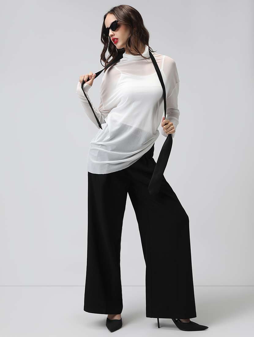 women white solid long sleeve relaxed fit top - 22038326 -  Standard Image - 5
