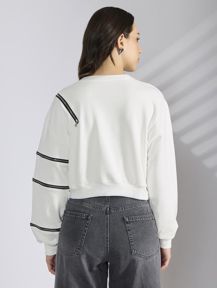 women white solid long sleeve pullover - 22038346 - Standard Image - 3
