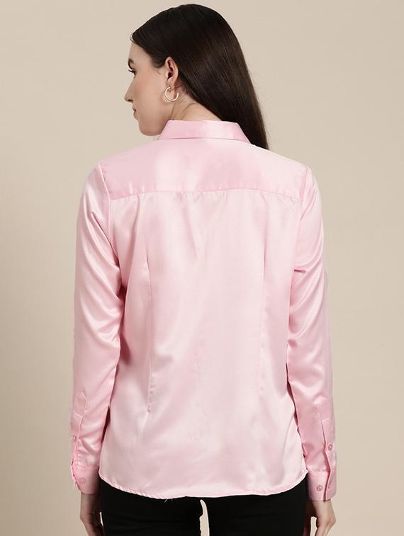 women solid collared long sleeve shirt - 22038365 - Standard Image - 3