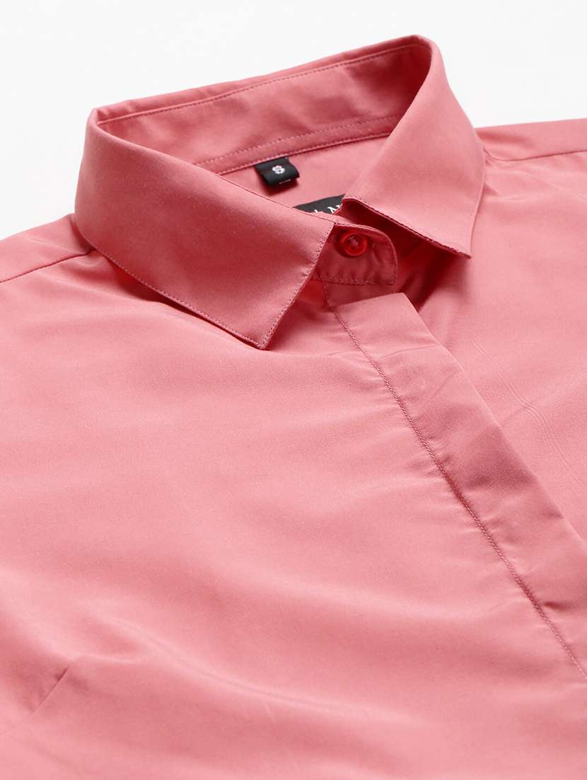 women solid collared long sleeve shirt - 22038396 -  Standard Image - 3