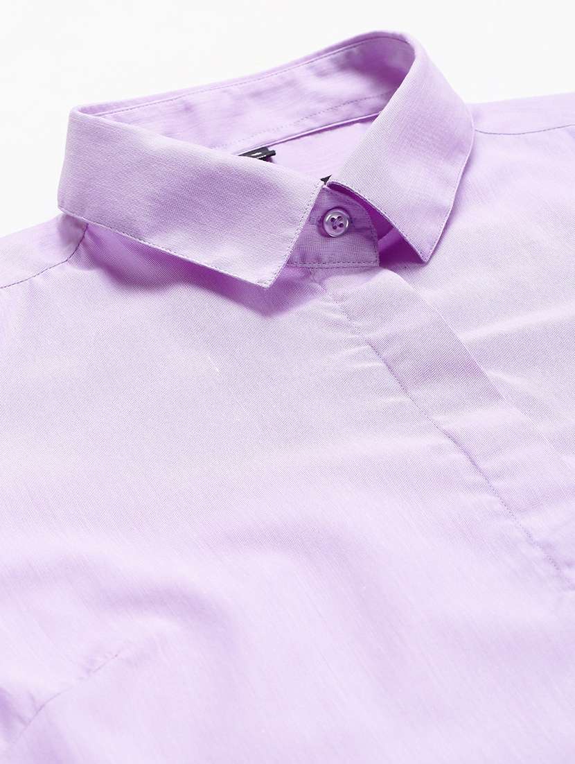 women solid collared long sleeve shirt - 22038411 -  Standard Image - 3