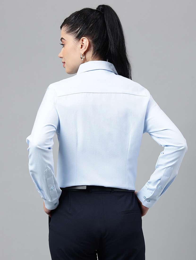 women solid collared long sleeve regular fit shirt - 22038413 -  Standard Image - 3