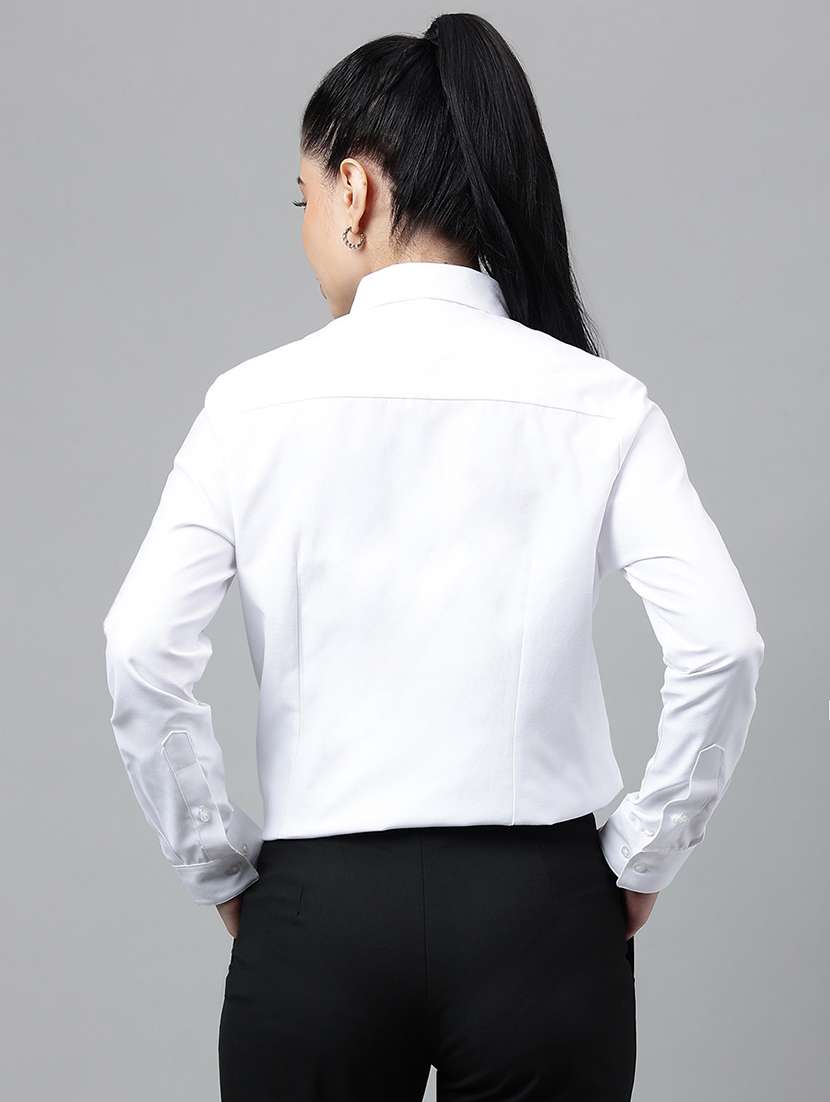 women solid collared long sleeve regular fit shirt - 22038414 -  Standard Image - 3