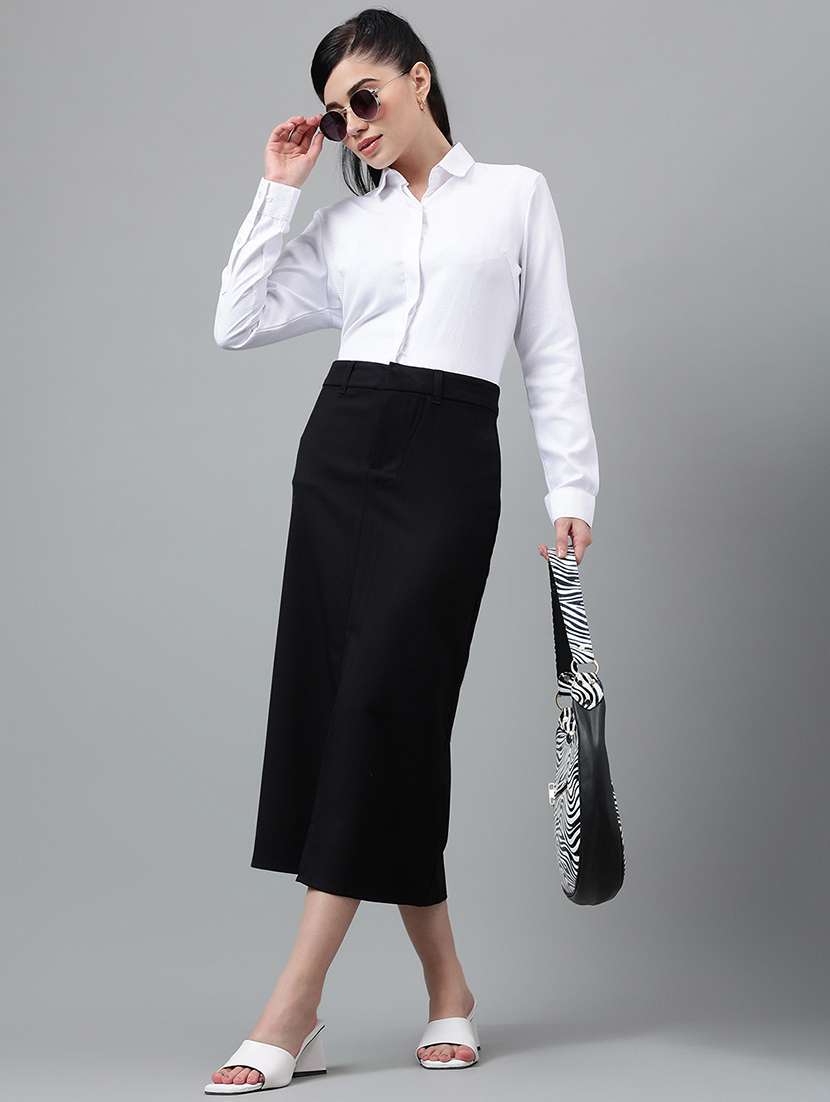 women solid collared long sleeve shirt - 22038415 - Standard Image - 5