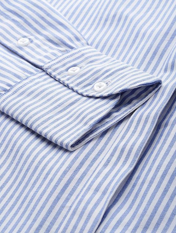 women striped collared long sleeve shirt - 22038442 - Standard Image - 5