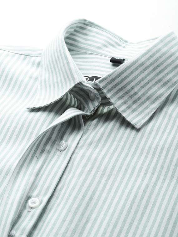 women striped collared long sleeve regular fit shirt - 22038444 -  Standard Image - 3