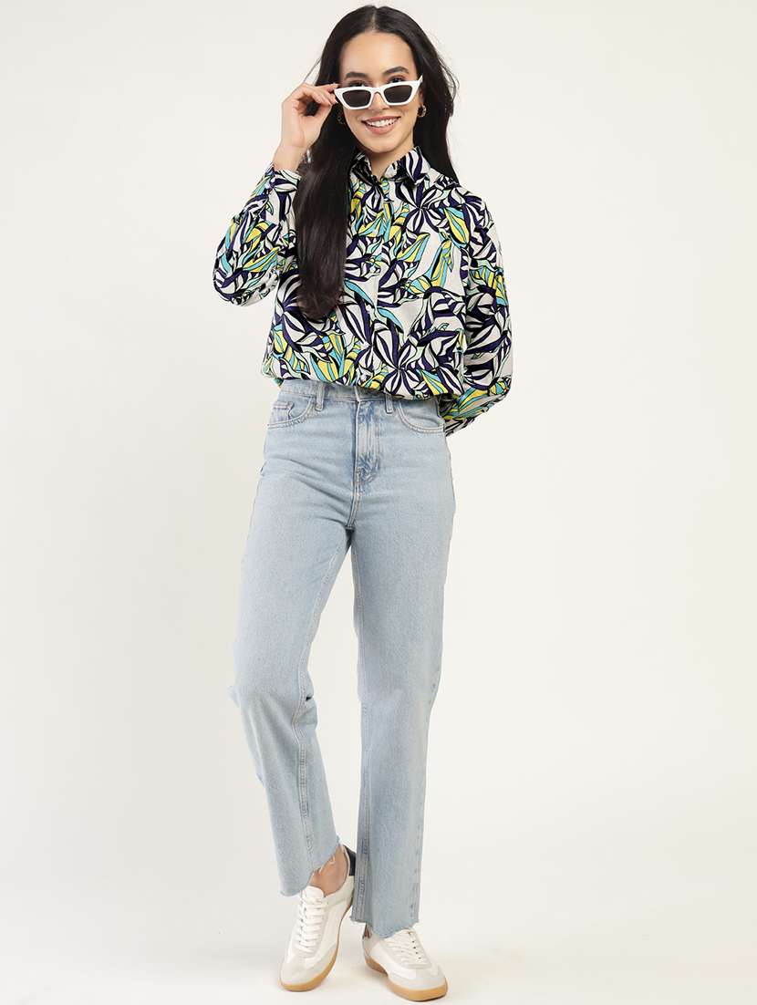 women printed collared long sleeve shirt - 22038448 -  Standard Image - 5