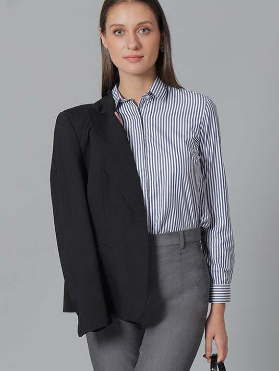 women collared long sleeve regular fit shirt - 22038461 -  Zoom Image - 0