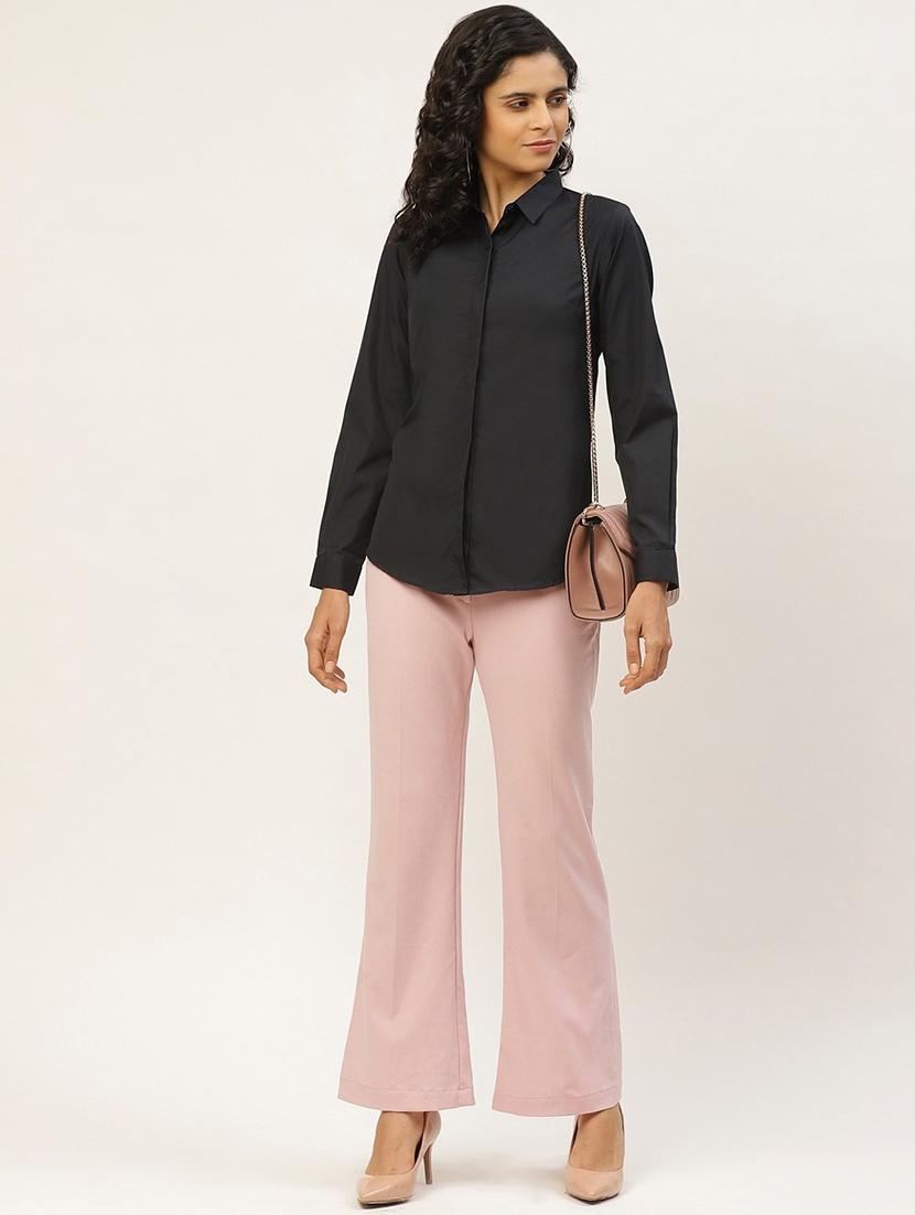 women solid collared long sleeve shirt - 22038473 - Standard Image - 3