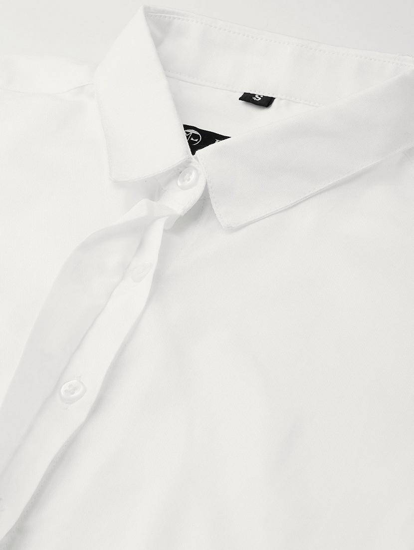 women solid collared long sleeve shirt - 22038478 - Standard Image - 3