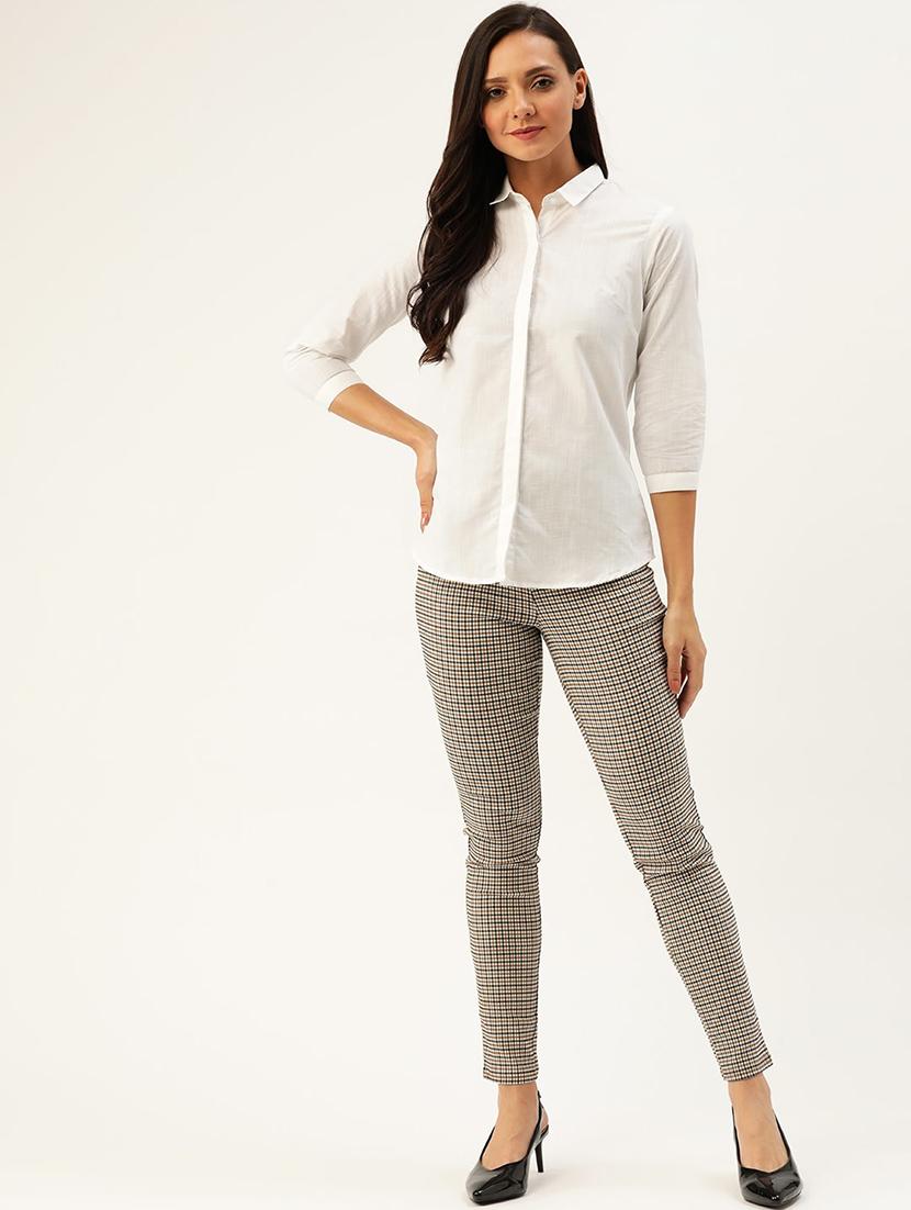 white linen blend regular shirt - 22038485 - Standard Image - 3