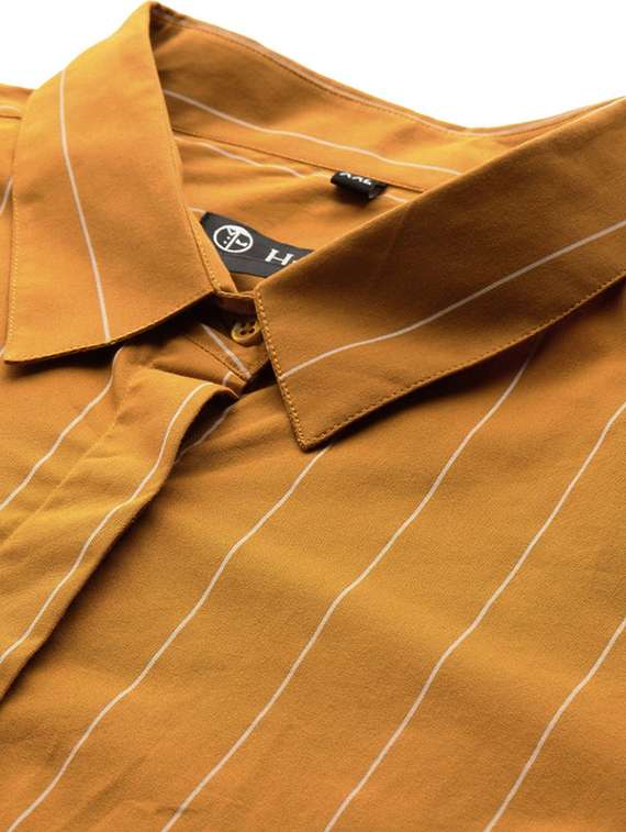 women plus size striped collared long sleeve shirt - 22038487 -  Standard Image - 5