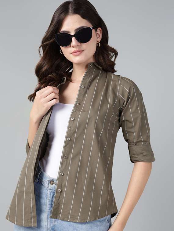 mustard cotton regular shirt