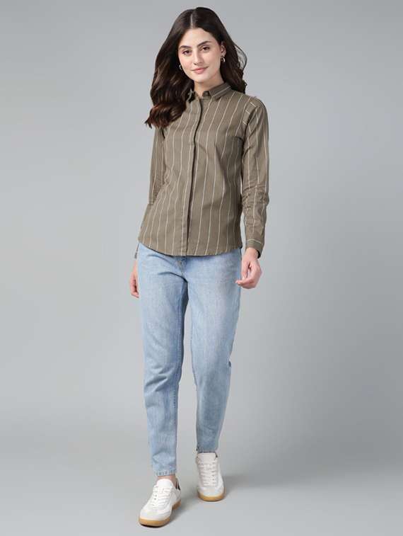 mustard cotton regular shirt - 22038496 -  Standard Image - 3