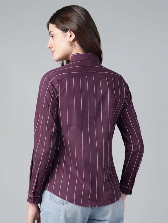 purple cotton regular shirt - 22038497 -  Standard Image - 3