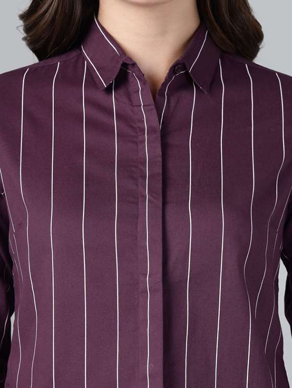 purple cotton regular shirt - 22038497 -  Standard Image - 5