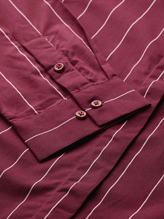 women plus size striped collared long sleeve shirt - 22038499 - Standard Image - 3