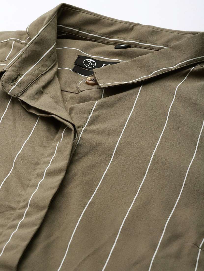 olive cotton regular shirt - 22038503 -  Standard Image - 5